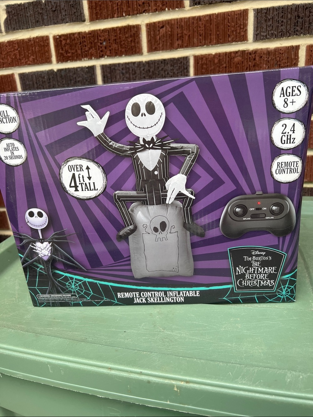 Disney Purple and Black Remote Control Inflatable Jack Skellington